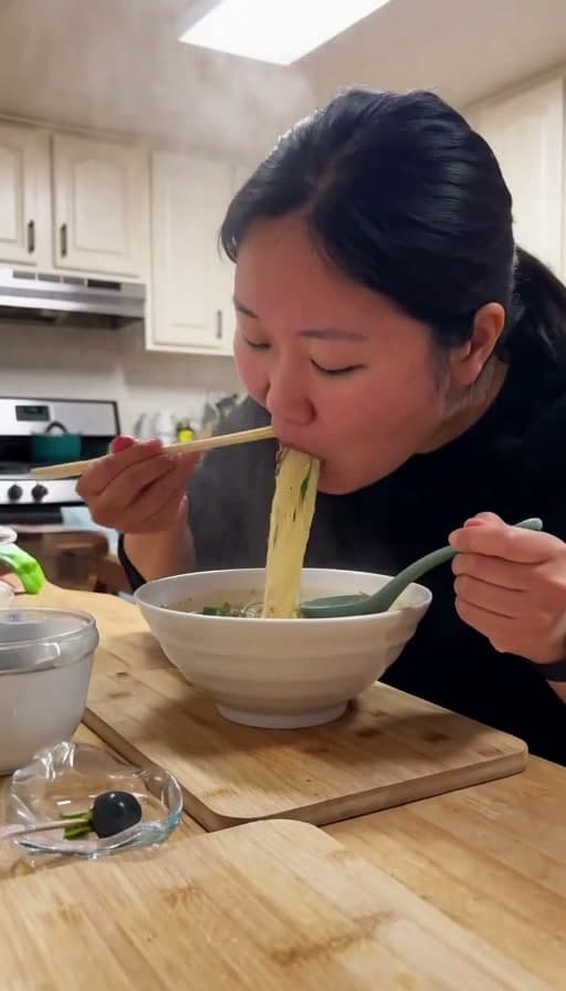 Preview of Noodle soup slurped at the kitchen table