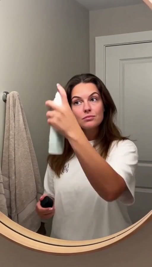 A frame from Dry shampoo sprayed at the roots