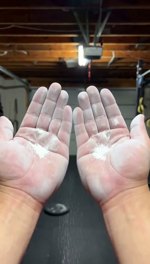 Preview of Chalk clapped between hands before a deadlift