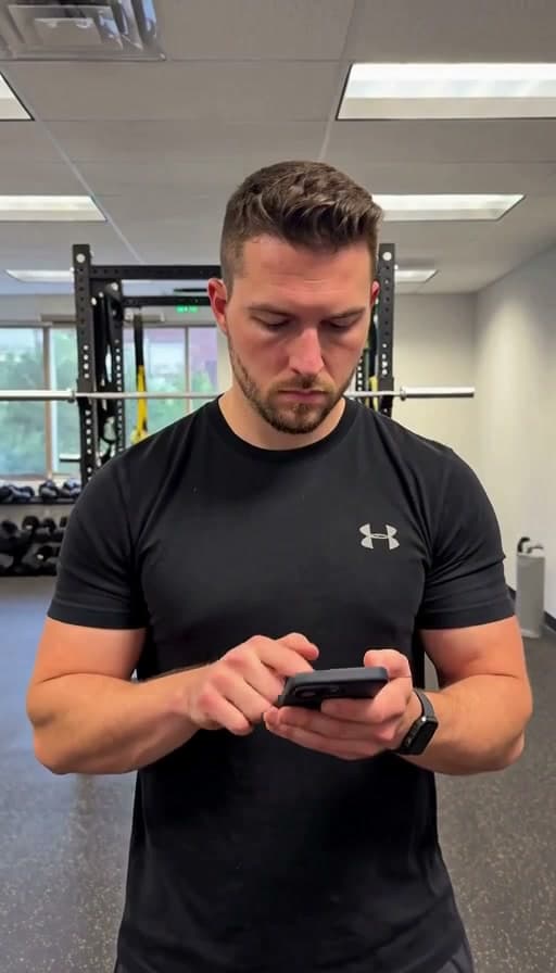 Preview of Fitness app workout log tapped through